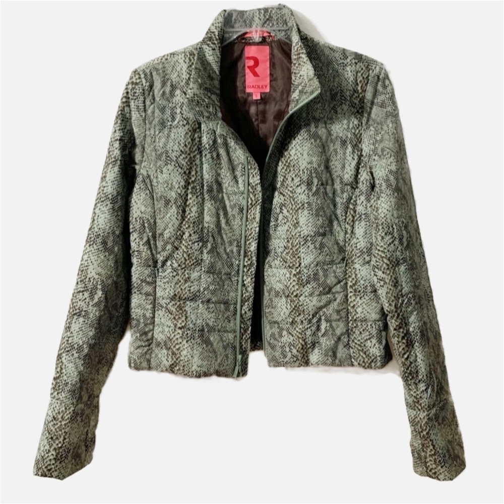 Hilary Radley Snakeskin Light Puffer Full Zip Insulated Winter Coat with Pockets